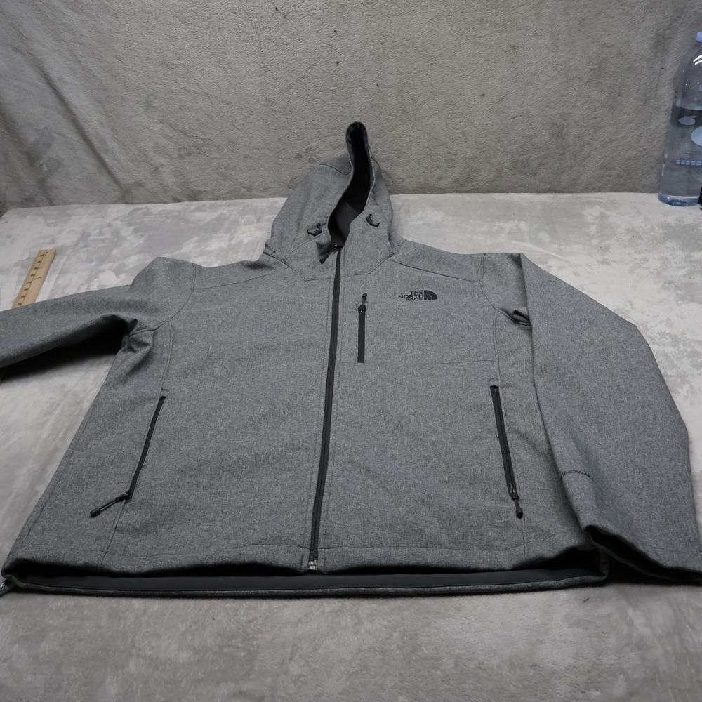 North Face Jacket Mens Large Grey Apex Bionic Hoodie WindWall Outdoor Hiking